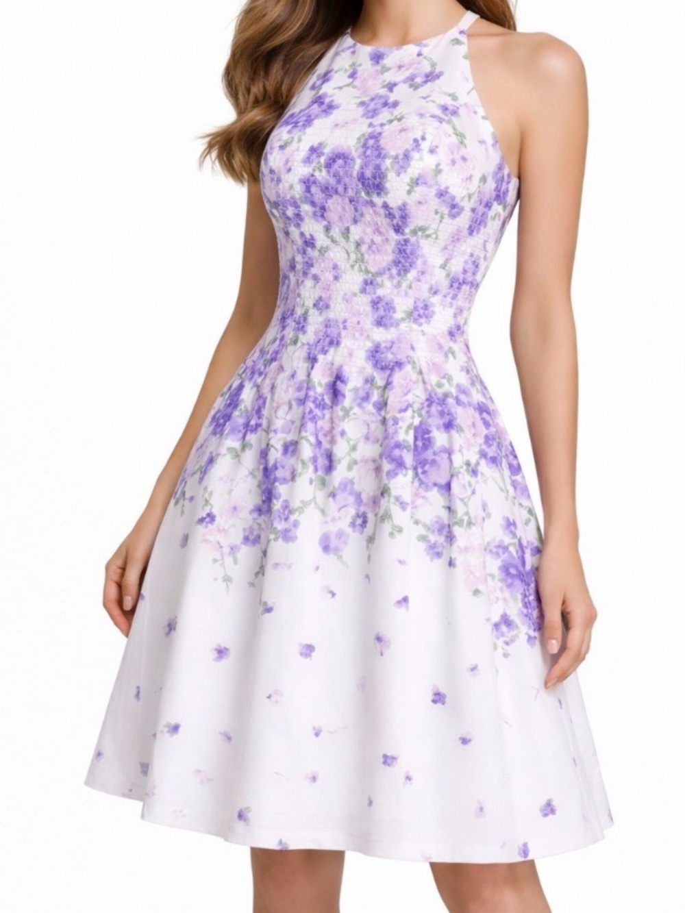 Floral Halter Neck Dress